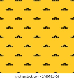 Railway station building pattern seamless vector repeat geometric yellow for any design