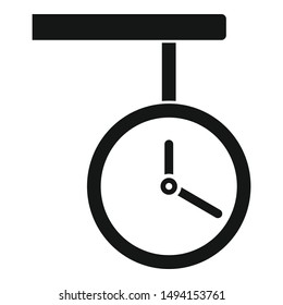 Railway station clock icon. Simple illustration of railway station clock vector icon for web design isolated on white background