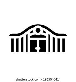 railway station glyph icon vector. railway station sign. isolated contour symbol black illustration