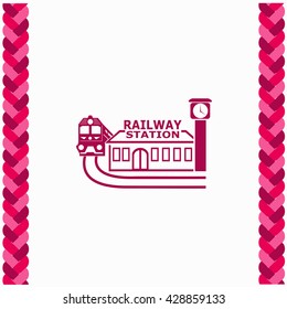 Railway station icon Flat Design. Isolated Illustration.