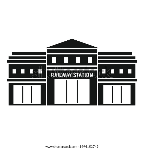 鉄道の駅のアイコン 白い背景にウェブデザイン用の駅のベクター画像アイコンの簡単なイラスト のベクター画像素材 ロイヤリティフリー