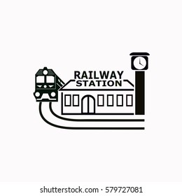 Railway Station  Icon. Vector Design.