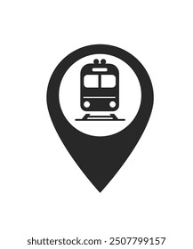 Railway Station and location icon concept stock illustration