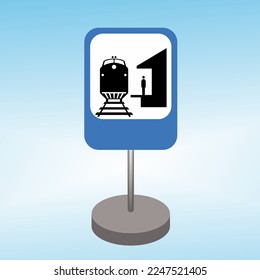 railway station location traffic sign .vector file