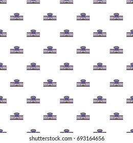 Railway station pattern in cartoon style. Seamless pattern vector illustration