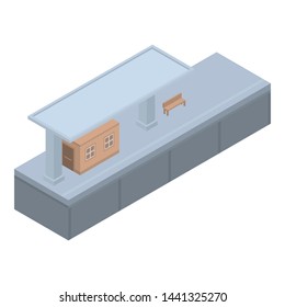 Railway station peron icon. Isometric of railway station peron vector icon for web design isolated on white background