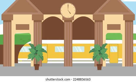Railway station platform - illustration
