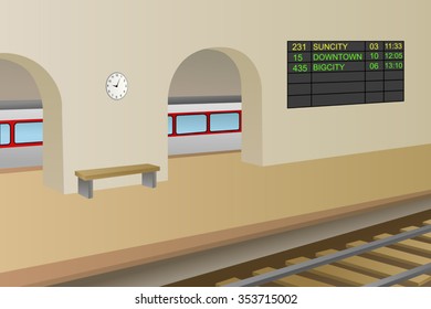 駅ホームのイラストベクター画像 のベクター画像素材 ロイヤリティフリー
