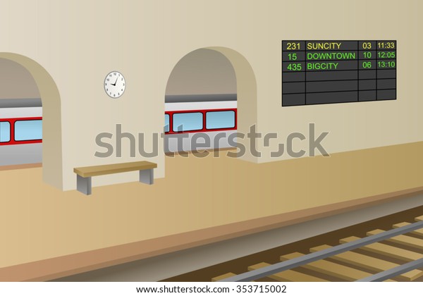 駅ホームのイラストベクター画像 のベクター画像素材 ロイヤリティフリー