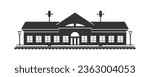 Railway station silhouette. Vector illustration.