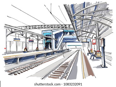 Railway station sketch