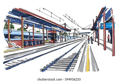 Railway Station Sketch