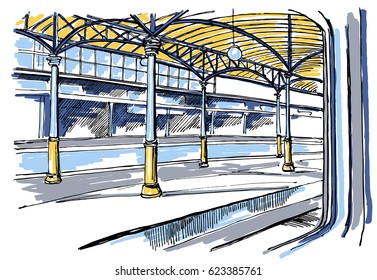 Railway station sketch