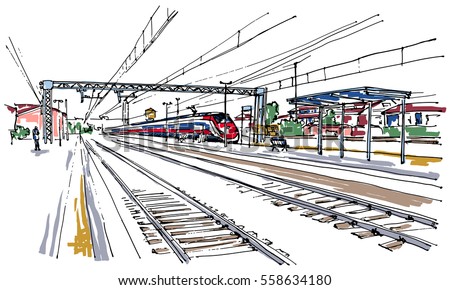 Railway station sketch