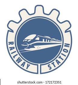 RAILWAY STATION SYMBOL, TRAIN STATION SYMBOL VECTOR
