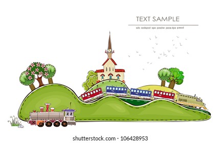 railway station and train "Happy world" collection