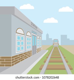 railway station vector design