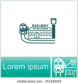 Railway station vector icon.