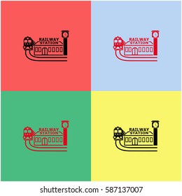Railway station vector  icon.
