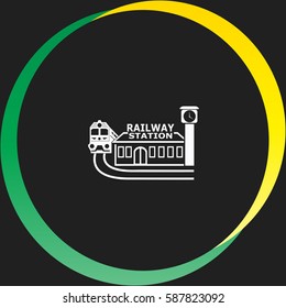 Railway station vector  icon