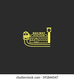 Railway station vector  icon.