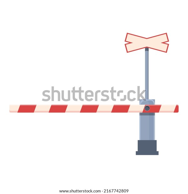 Railway stop icon cartoon vector. Train road.\
Traffic signal