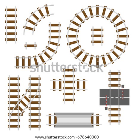 Similar – Image, Stock Photo Straight railraod track in the scenic landscape of Utah