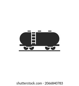 railway tank car icon. railway freight transportation symbol. isolated vector image
