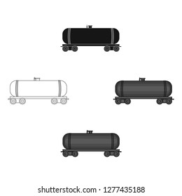 Railway tank car.Oil single icon in cartoon style vector symbol stock illustration web.