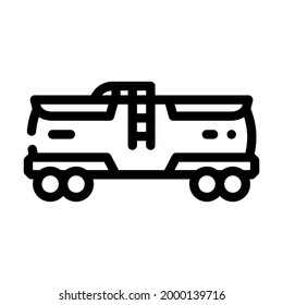 railway tank hydrogen transportation line icon vector. railway tank hydrogen transportation sign. isolated contour symbol black illustration