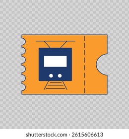 Railway ticket icon in bold line. Vector