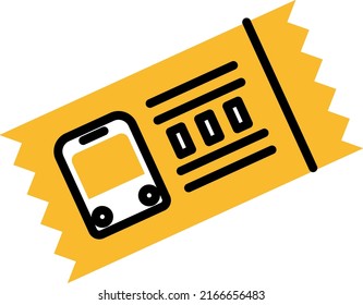 Railway ticket, illustration, vector on a white background.