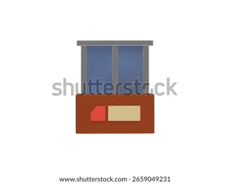 railway ticket window icon 3d illustration render