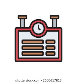 Ilustración vectorial de icono de horario ferroviario