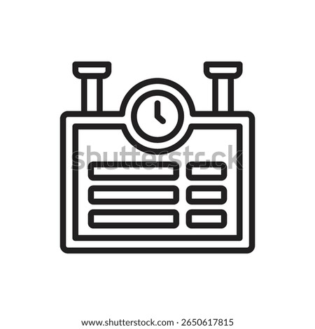 Railway Timetable Outline Icon Vector Illustration