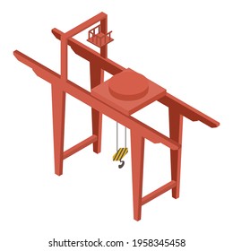 Railway track crane icon. Isometric of Railway track crane vector icon for web design isolated on white background