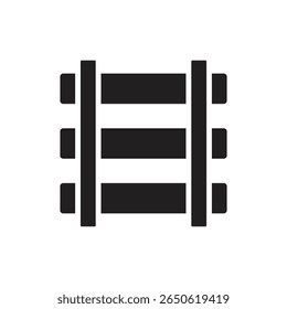 Railway Track Filled Icon Vector Illustration