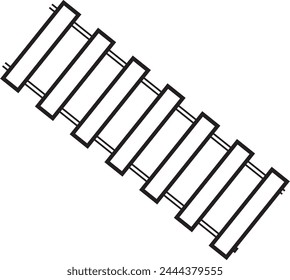 Railway track icon , black isolated vector illustration