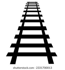 Railway track icon in flat design. Train road vector.