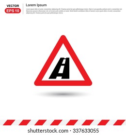 Railway Track Icon. Red triangle Traffic sign icon. Vector Safety Sign Icon