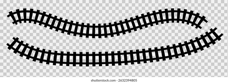 Railway Track Icon Set Vector Design on White Background. Railway Line, Rails Symbol, Train Tracks Sign, Railroad Pictogram, Railroad elements set, Railroads curved straight, traffic sign,seps10, 1111