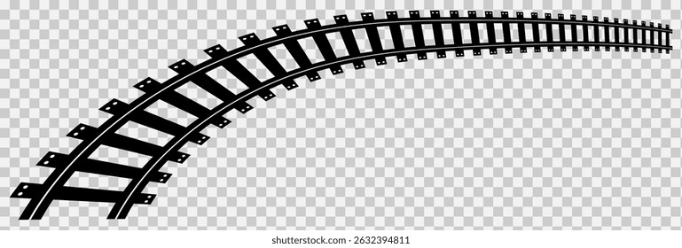 Railway Track Icon Set Vector Design on White Background. Railway Line, Rails Symbol, Train Tracks Sign, Railroad Pictogram, Railroad elements set, Railroads curved straight, traffic sign,seps10, 1111