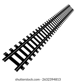 Railway Track Icon Set Vector Design on White Background. Railway Line, Rails Symbol, Train Tracks Sign, Railroad Pictogram, Railroad elements set, Railroads curved straight, traffic sign,seps10, 1111