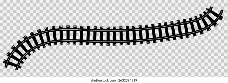 Railway Track Icon Set Vector Design on White Background. Railway Line, Rails Symbol, Train Tracks Sign, Railroad Pictogram, Railroad elements set, Railroads curved straight, traffic sign,seps10, 1111