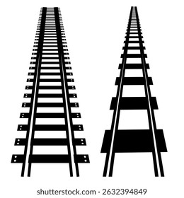 Railway Track Icon Set Vector Design on White Background. Railway Line, Rails Symbol, Train Tracks Sign, Railroad Pictogram, Railroad elements set, Railroads curved straight, traffic sign,seps10, 1111