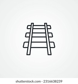 Railway track line icon. rail line icon