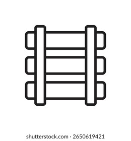 Railway Track Outline Icon Vector Illustration