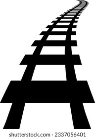 Railway track. railroad with distortion effect. Train, metro. subway icon (Editable) - Vector Illustration