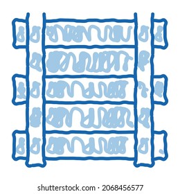 railway track sketch icon vector. Hand drawn blue doodle line art railway track sign. isolated symbol illustration