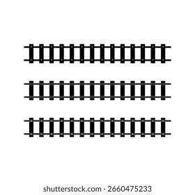 Railway track stock vector set design template.